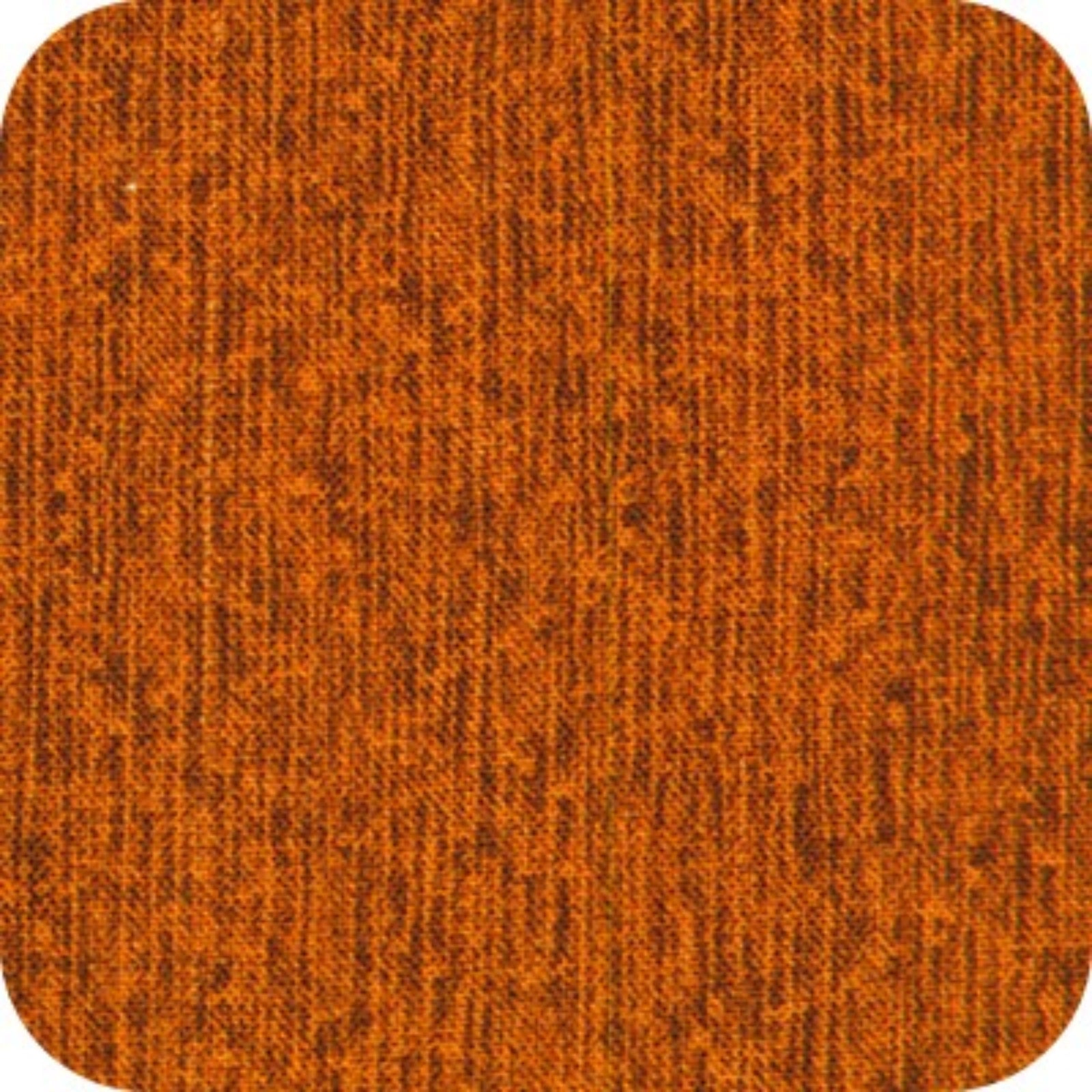 A close-up of a textured fabric swatch in a warm rust orange color with subtle tonal variation.