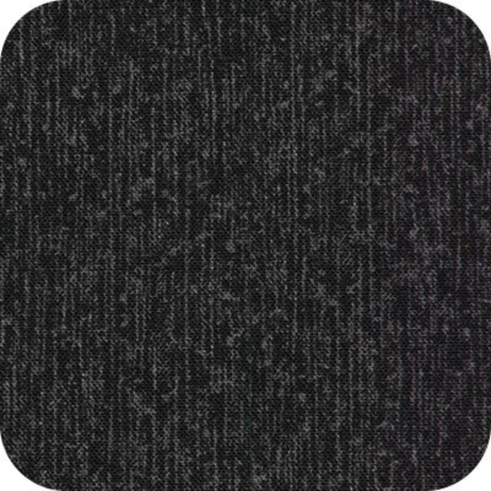 A close-up of a dark charcoal gray textured fabric with a fine woven pattern and rounded corners.
