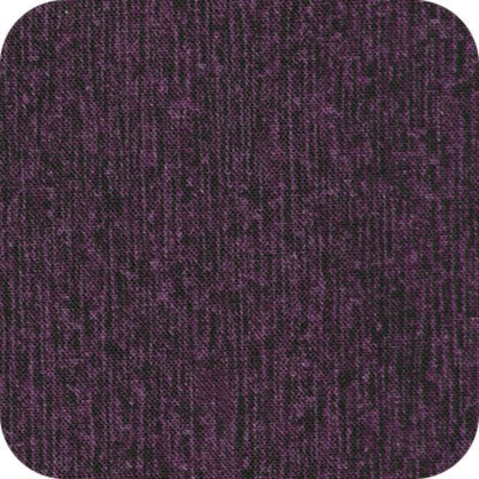 A square fabric swatch with rounded corners showing a dark purple woven textile texture.