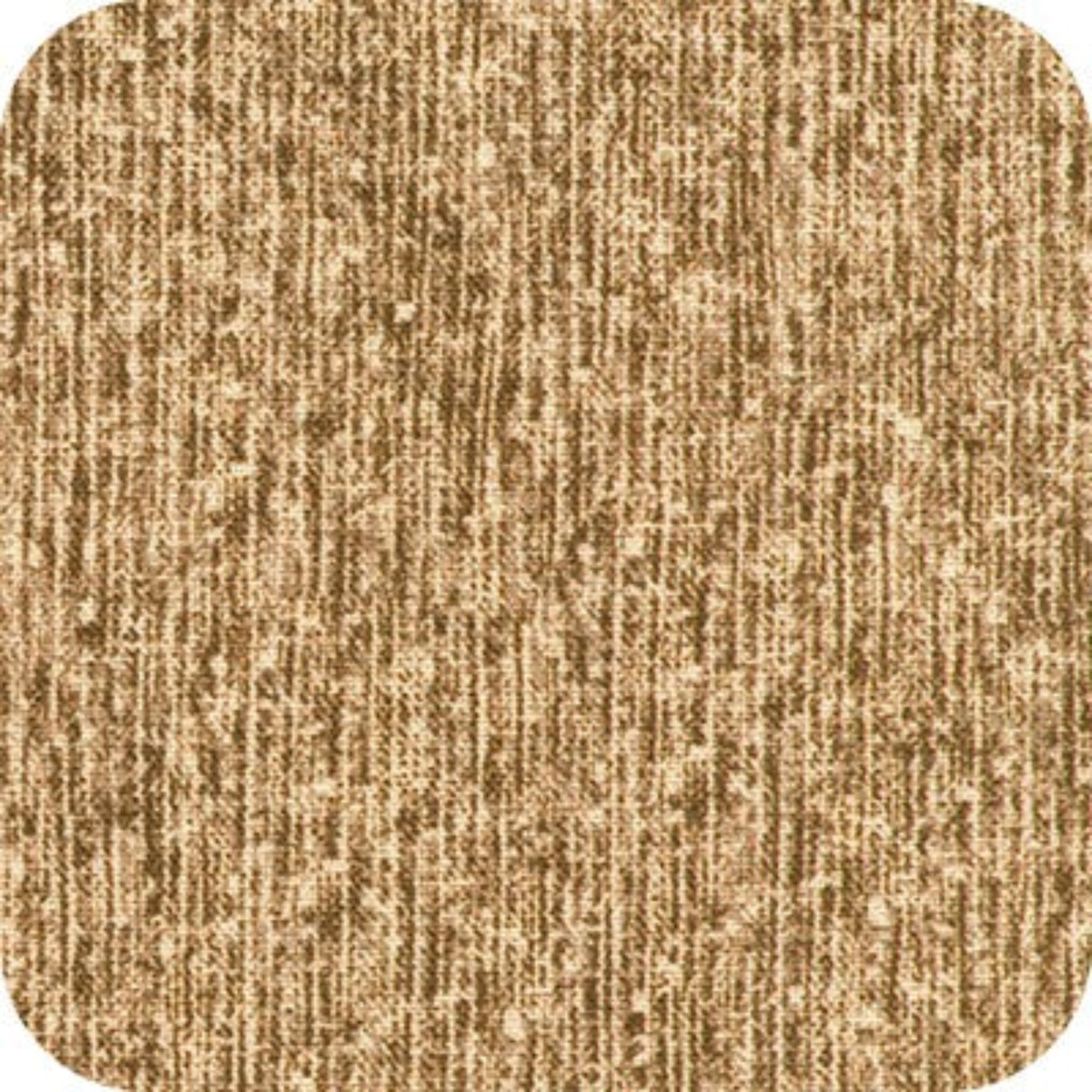 A square swatch of textured fabric or wallpaper in a warm tan and brown vertical stripe pattern with rounded corners.