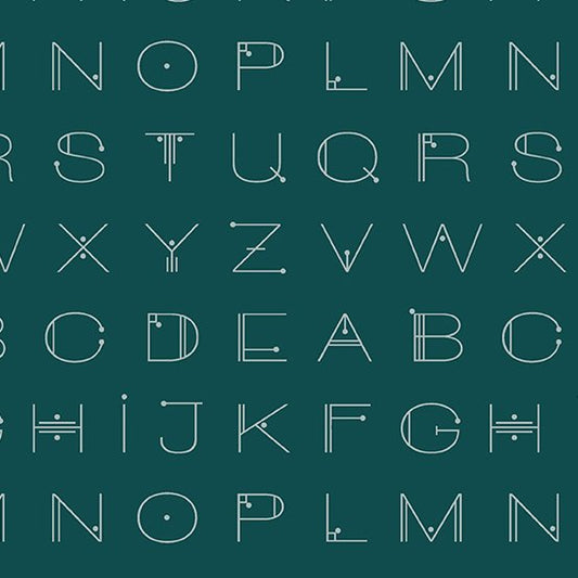 Scrawl - Deco Letters - Deep Teal