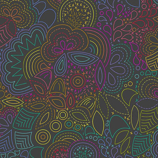 Color Wheel - Rainbow Stitched - Night