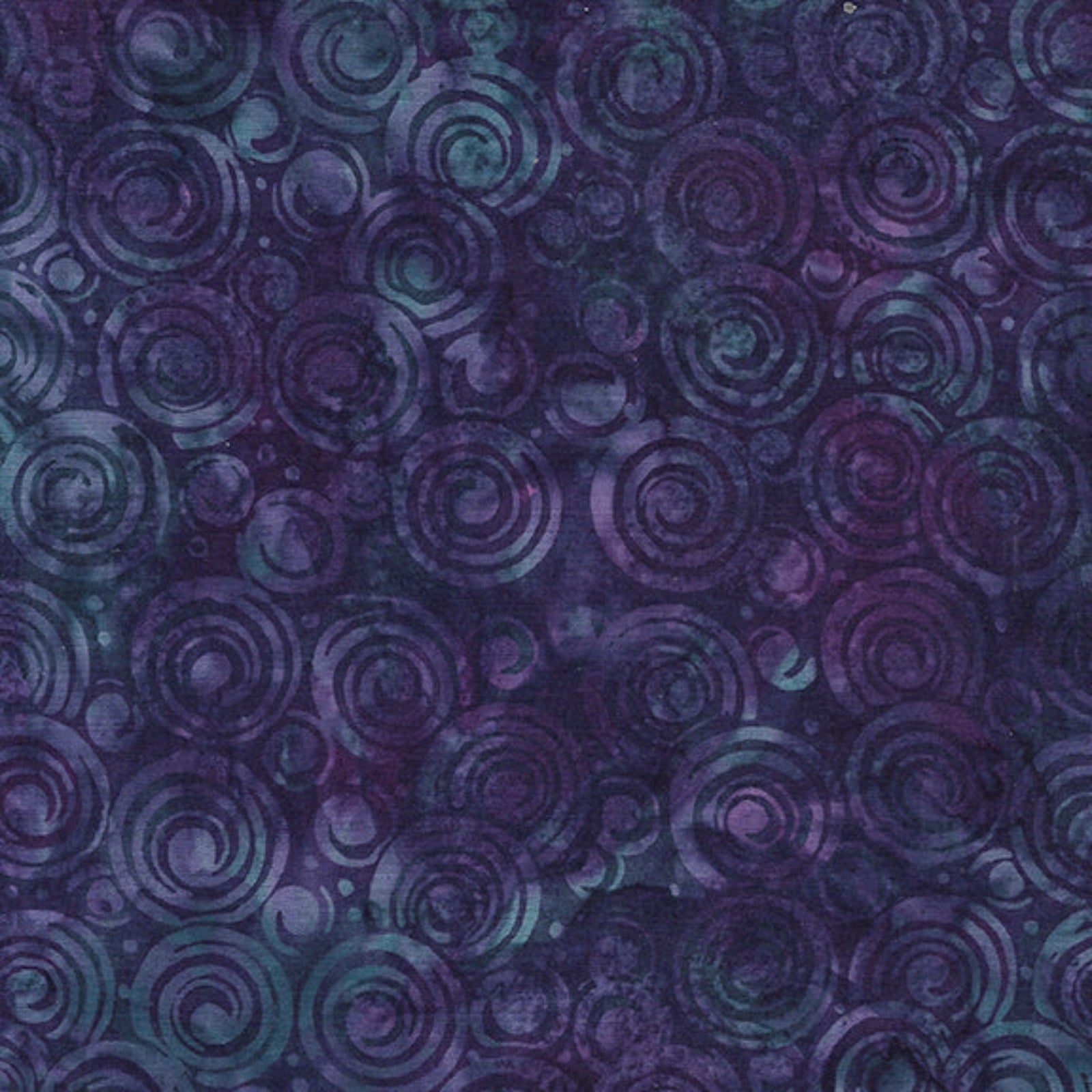 Pattern of concentric circles in purple and blue on a textured background