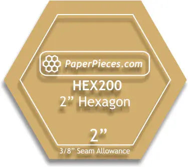 Acrylic Fabric Template 2" Hexagon Template