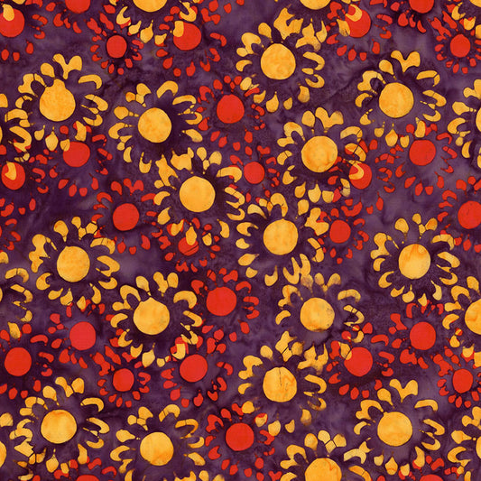 Batik Wildflowers Sunset - Purple Outburst
