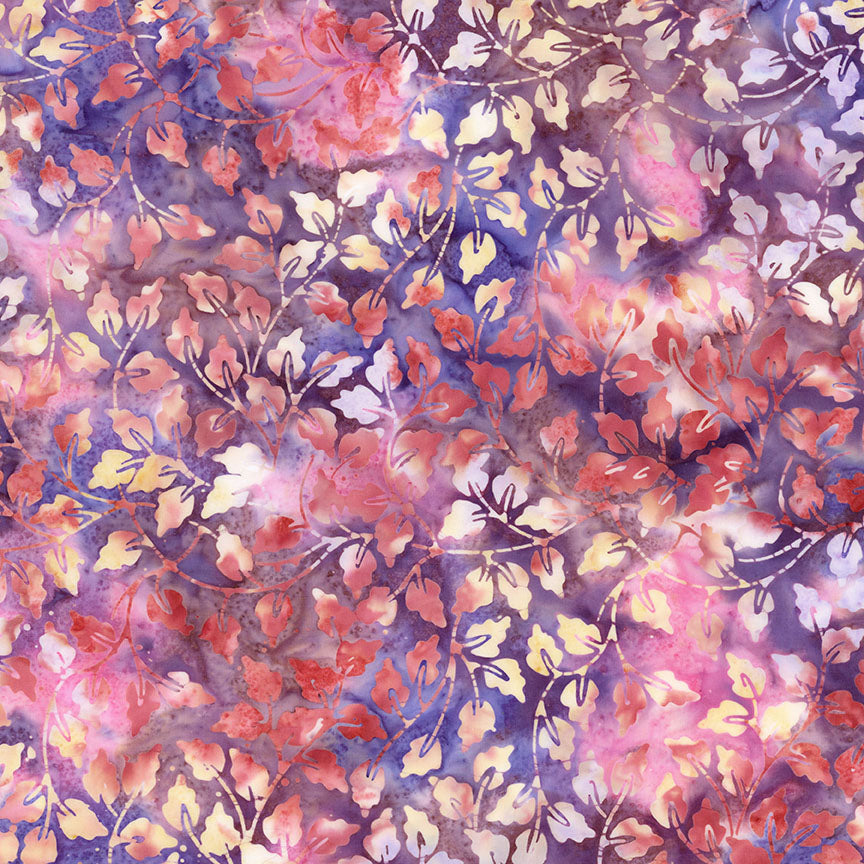 Batik Wildflowers Misty - Raspberry Nightshade