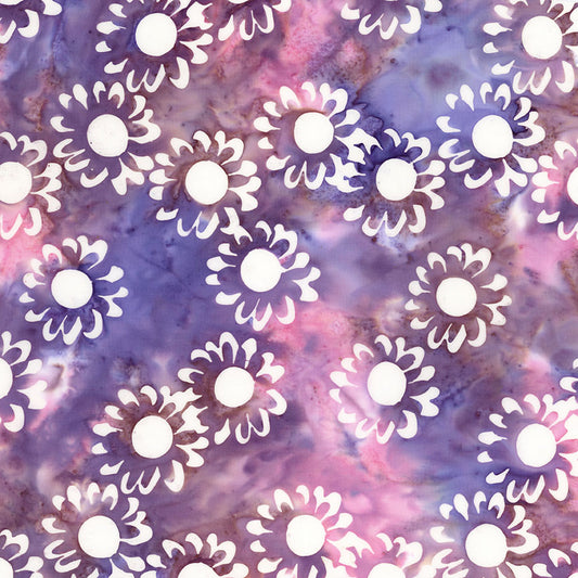 Batik Wildflowers Misty - Raspberry Nightshade
