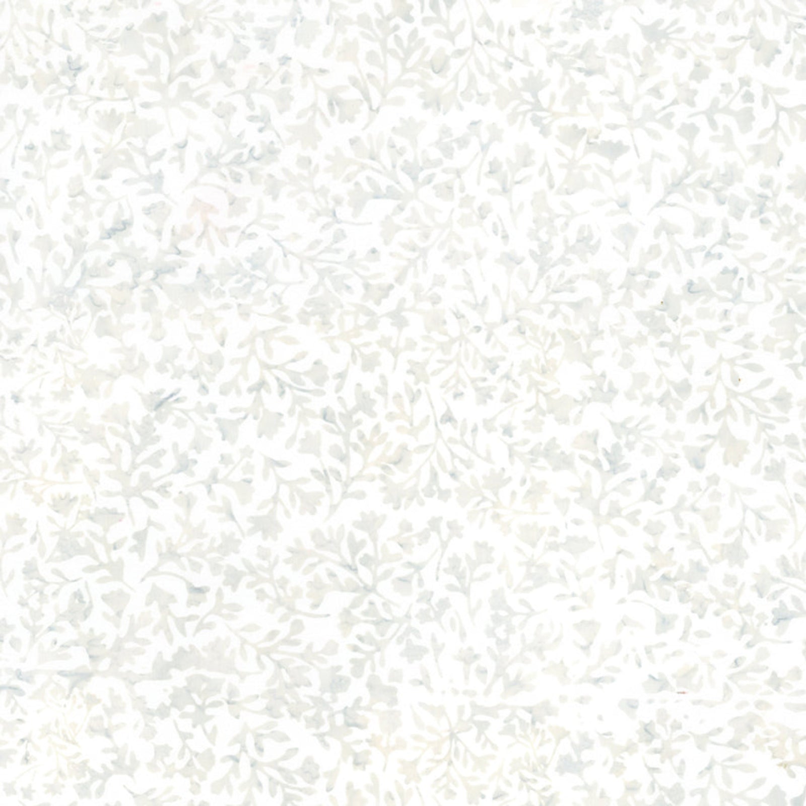 A close-up of a repeating floral pattern in soft off-white, cream, pale gray, and faint beige tones.