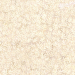 Beige and cream botanical patterned wallpaper featuring a repeating hand-painted leaf design.