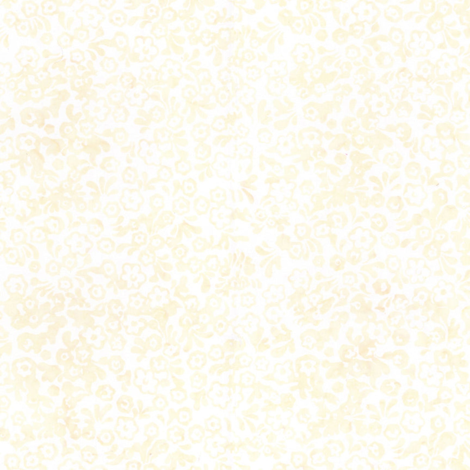 A close-up of a delicate floral pattern in pale cream and light yellow on a white background.