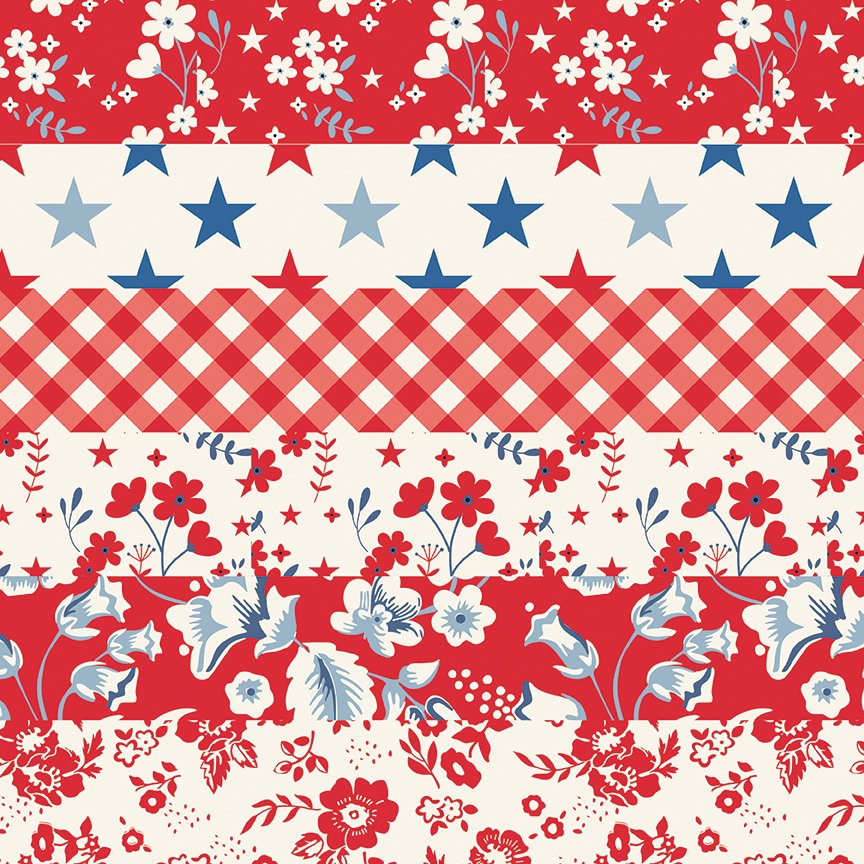 Freedom Garden - Cheater Print - Red