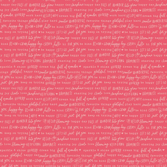 Floral Charms - Pretty Words - Raspberry