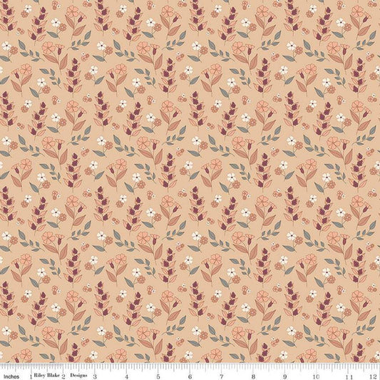 Evening on the Prairie - Autumn Floral - Beige