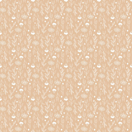 Evening on the Prairie - Silhouette Floral - Beige