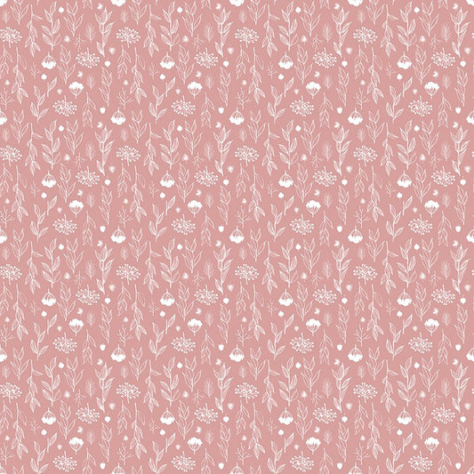 Evening on the Prairie - Silhouette Floral - Pink