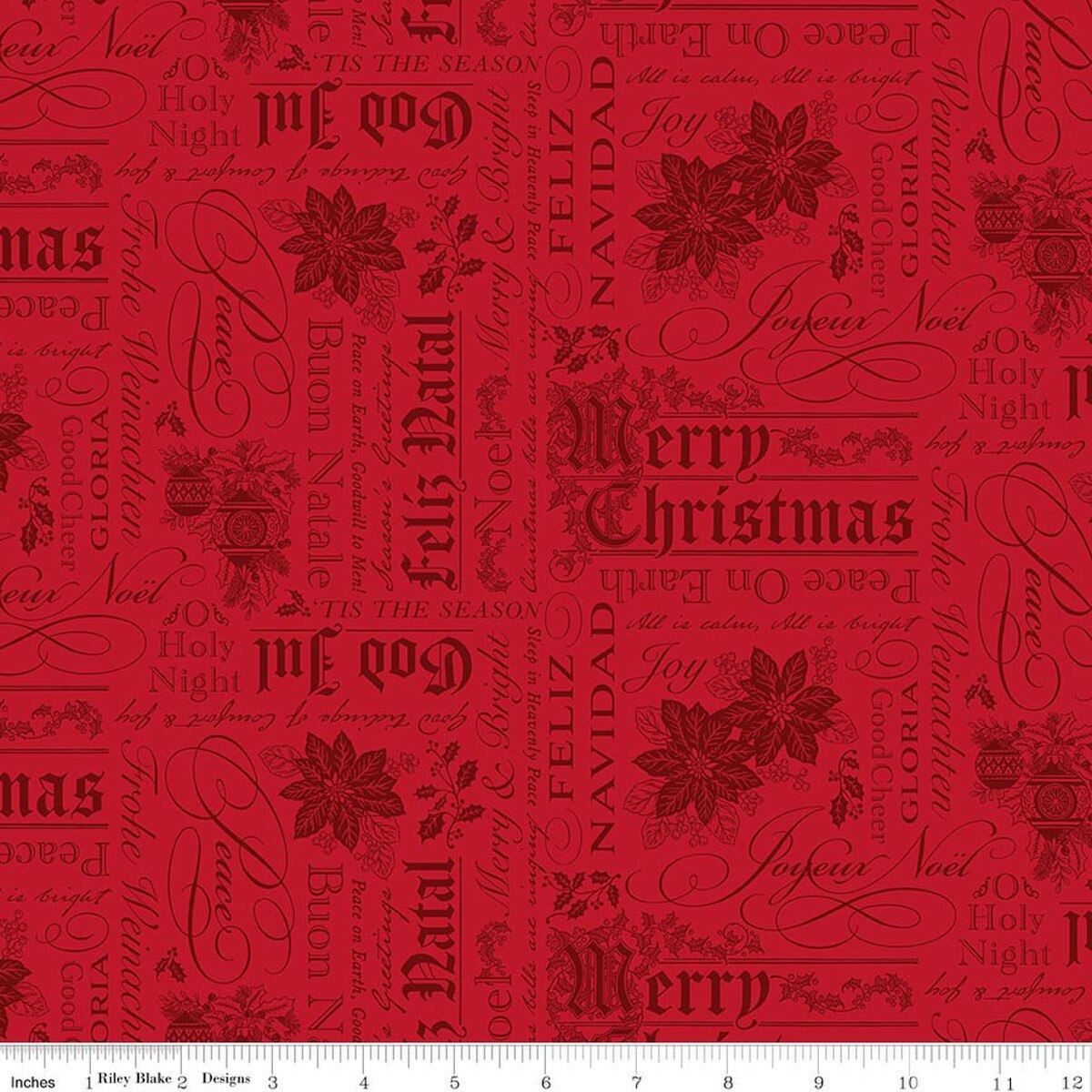 Poinsettias at Christmas - Text - Red