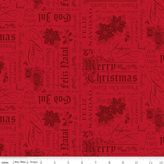 Poinsettias at Christmas - Text - Red