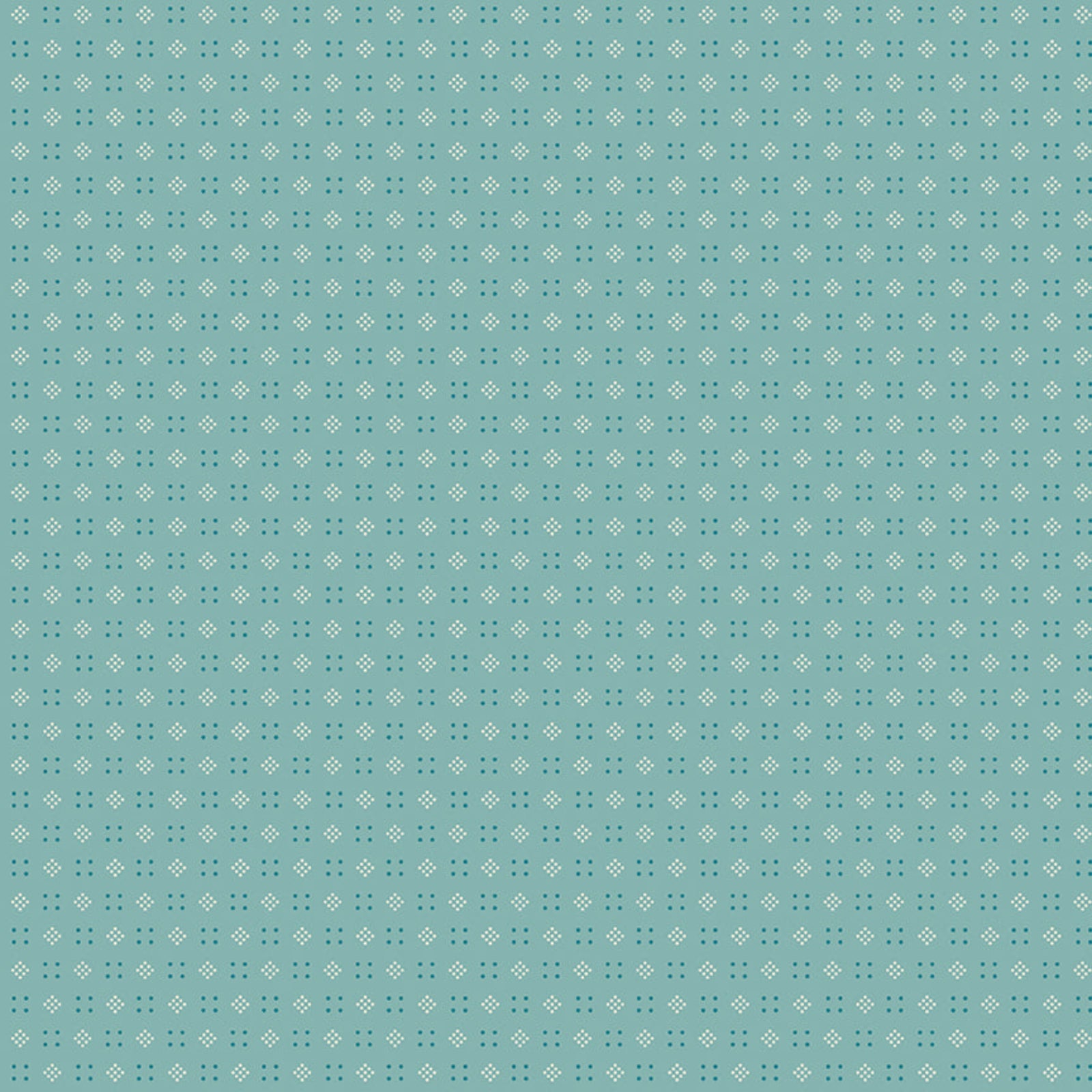 Teal patterned background with small geometric shapes