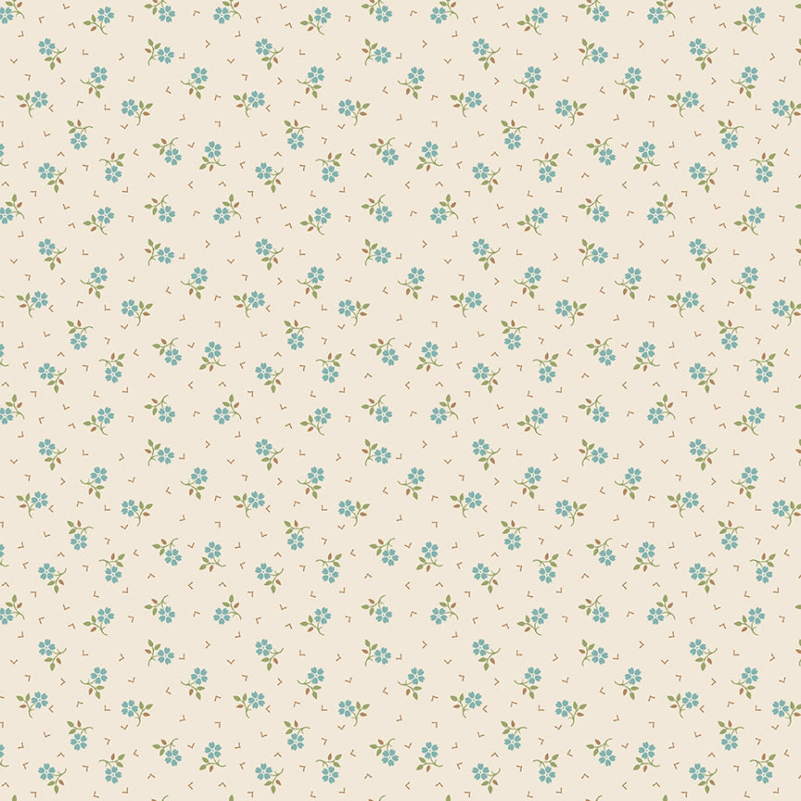 Pattern of small blue flowers on a beige background