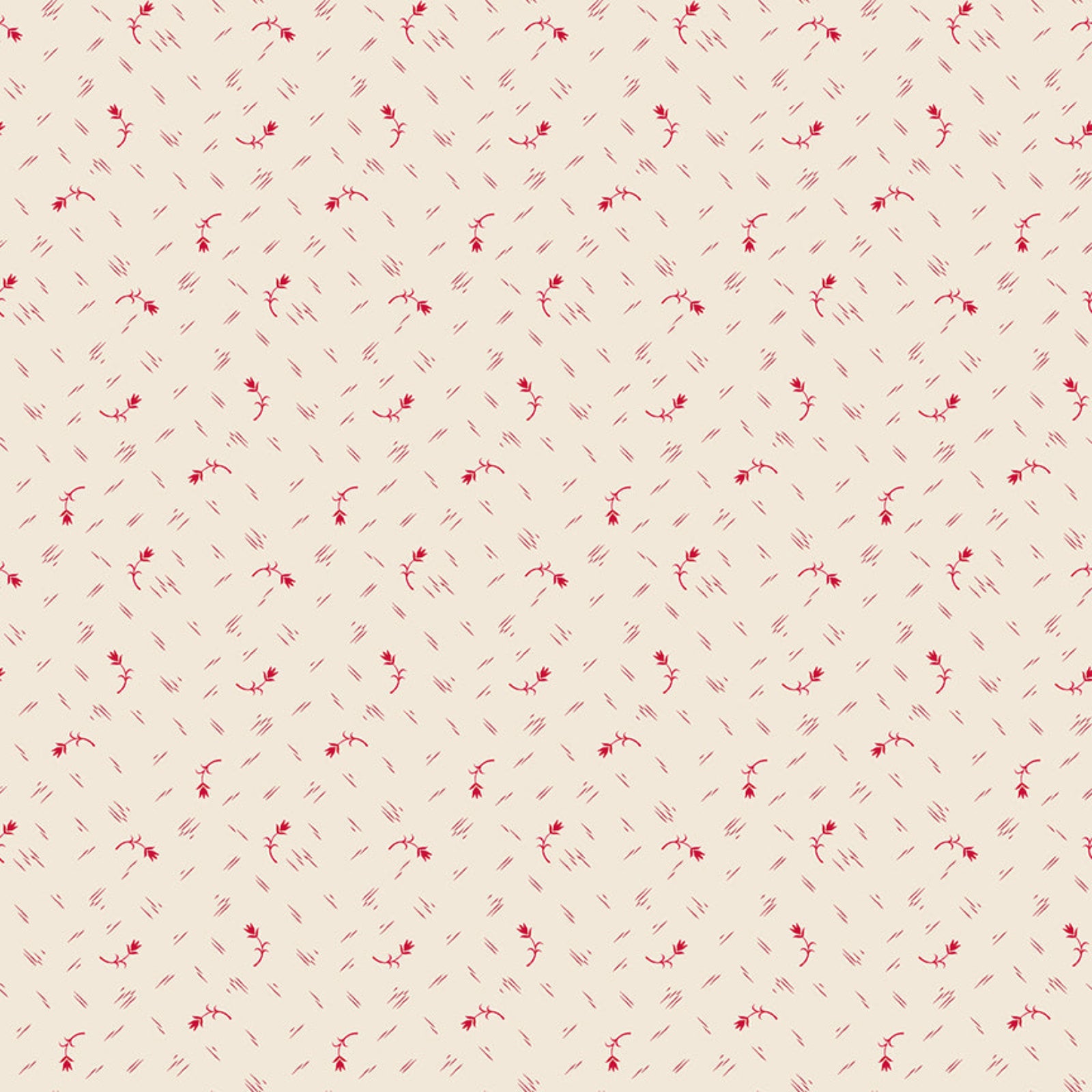 Red floral pattern on a beige background