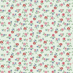 Pattern of small flowers on a light green background