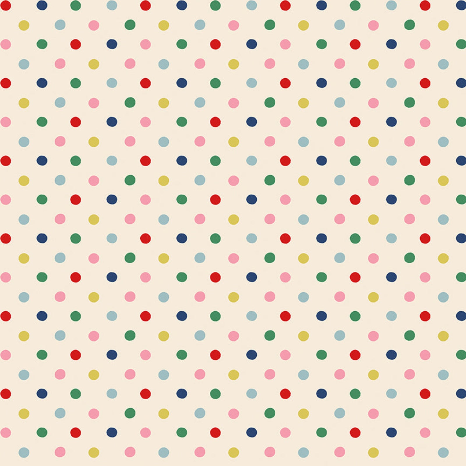 Pattern of multicolored dots on a beige background
