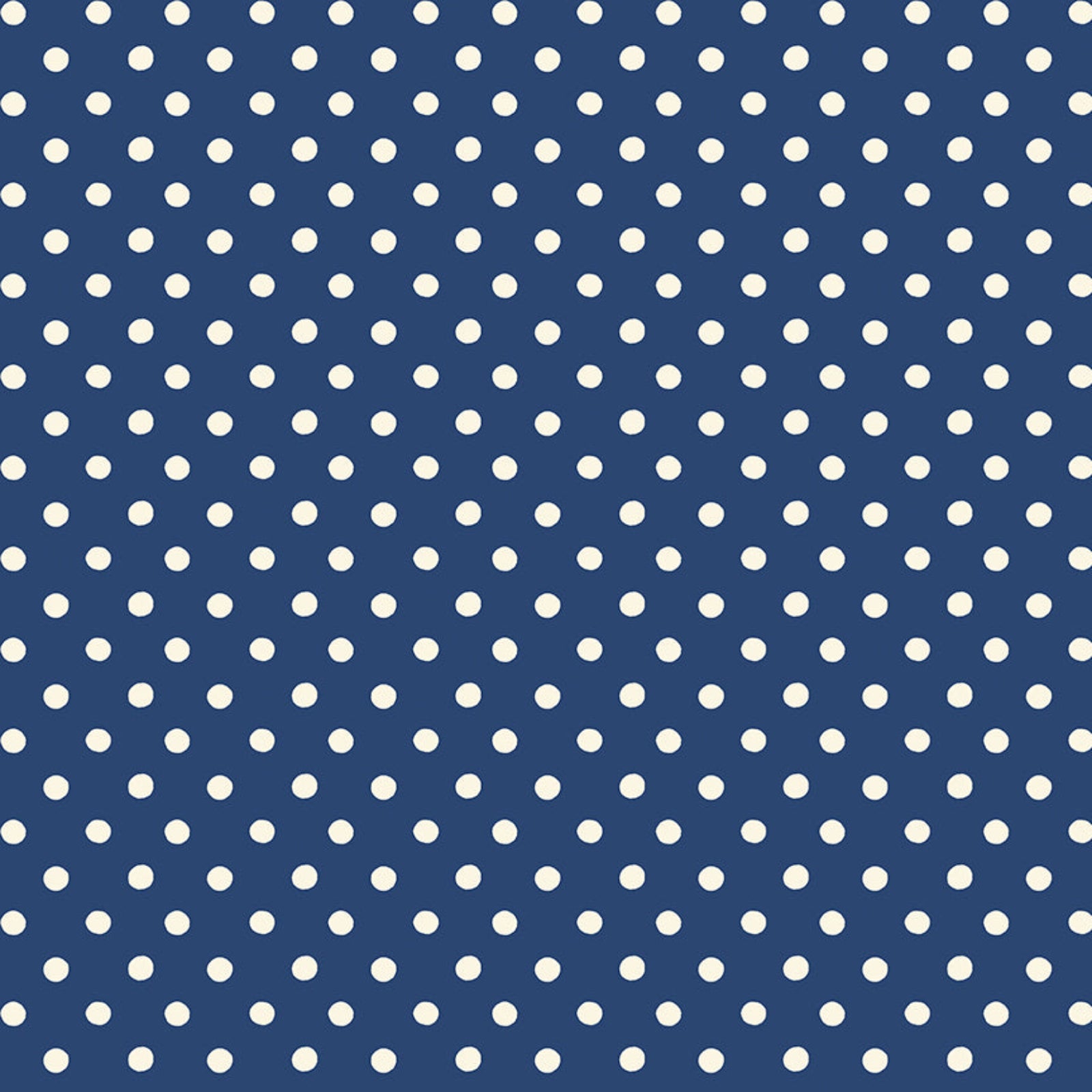 Pattern of white polka dots on a blue background