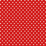 Red background with white polka dots