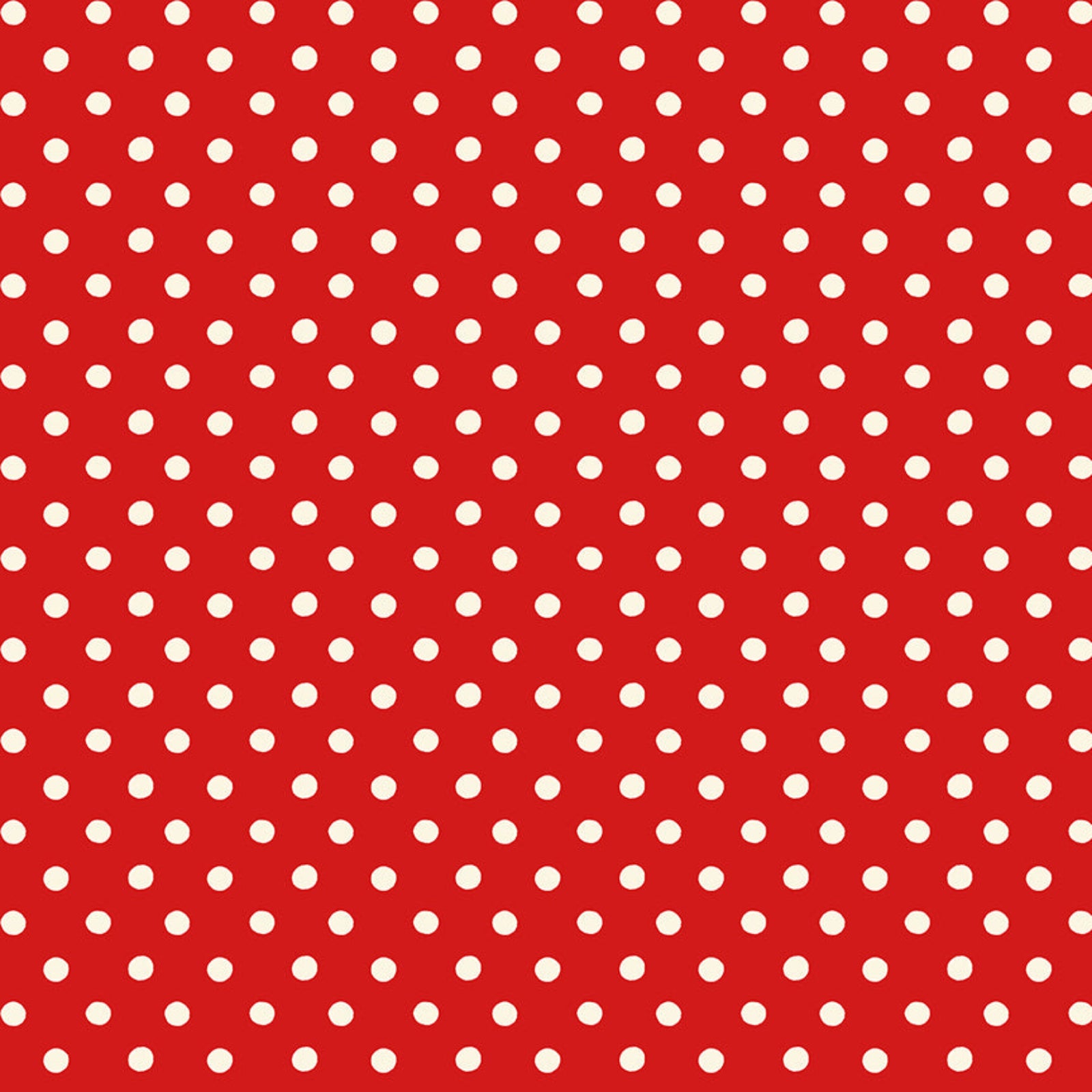 Red background with white polka dots