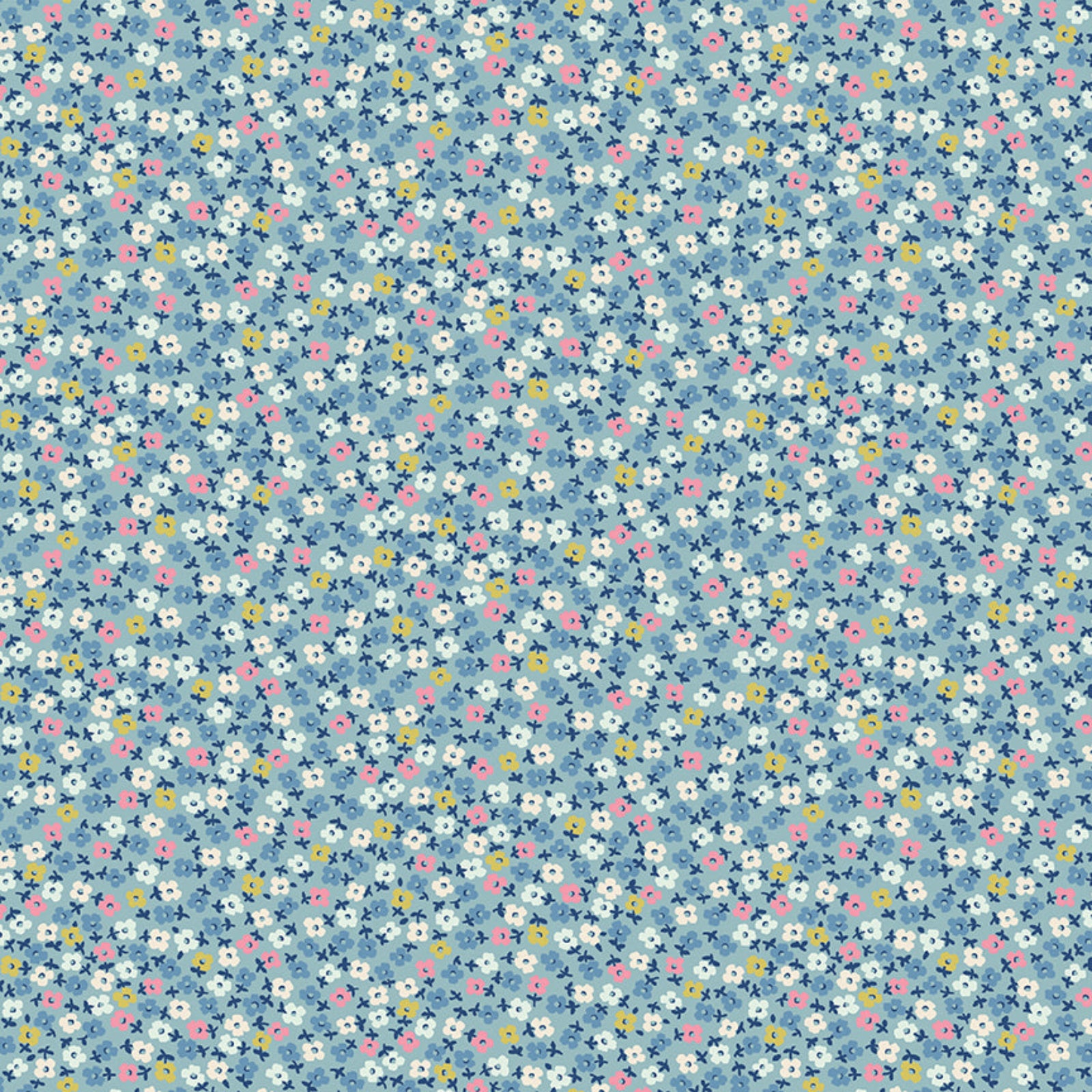 Small floral pattern on a blue background