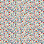 Small floral pattern with multicolored flowers on a blue background