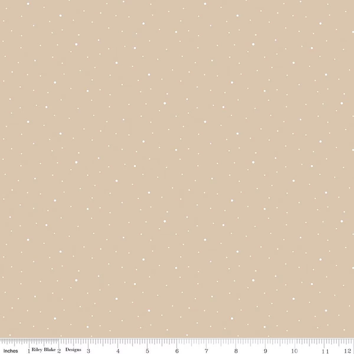 Light brown background with white dots