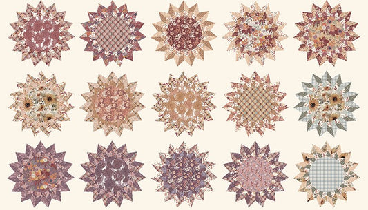 Evening on the Prairie - Sunflower Cheater Print - Cream