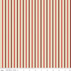 Fabric with red and beige vertical stripes on a white background