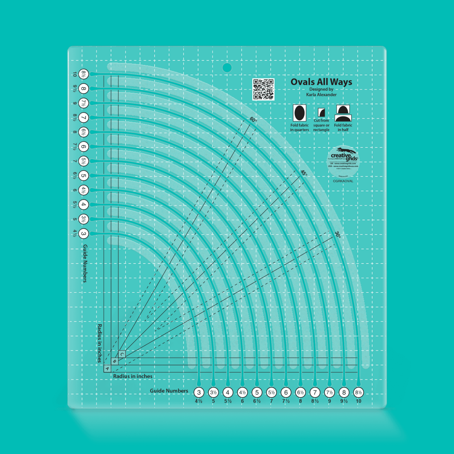 Creative Grids Ovals All Ways Ruler