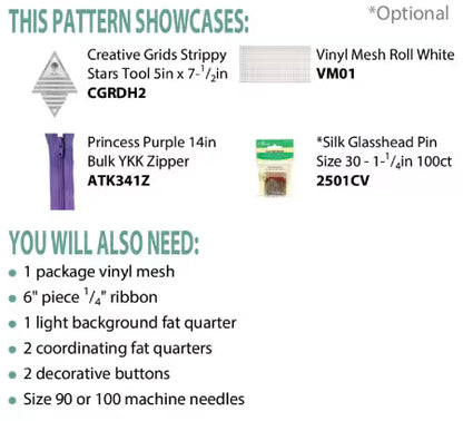 Strippy Stars Zipper Bag