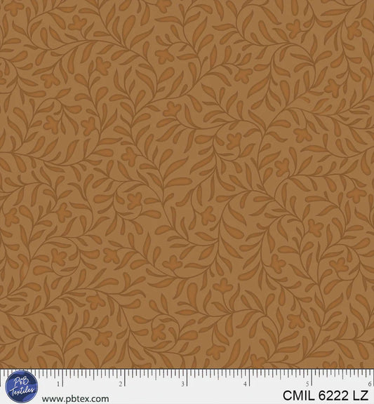 Brown fabric texture with a ruler at the bottom for scale.