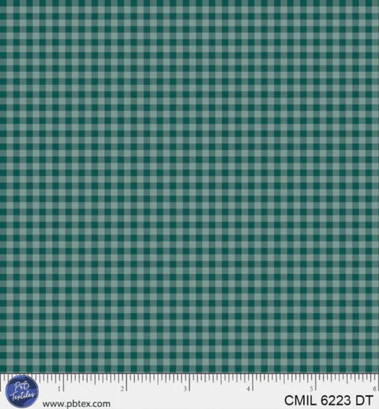 Blue fabric texture with a ruler at the bottom for scale.
