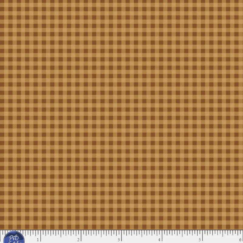 brown fabric texture with a ruler at the bottom for scale.