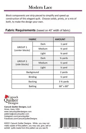 Modern Lace - Quilt Pattern