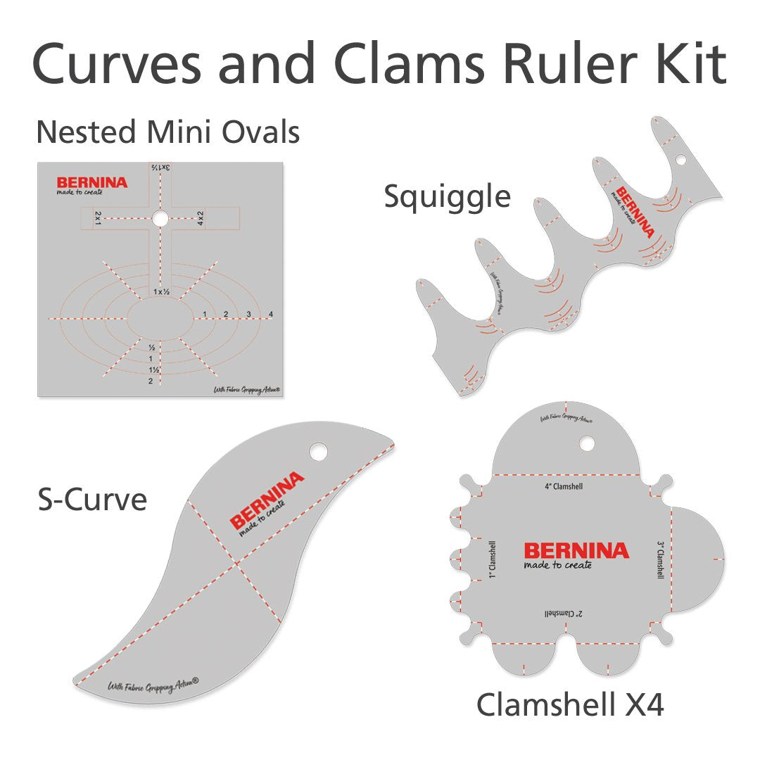 BERNINA Curves & Clams Ruler Kit 4 pcs