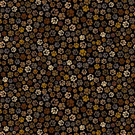 Dog Paw with Hearts - Black