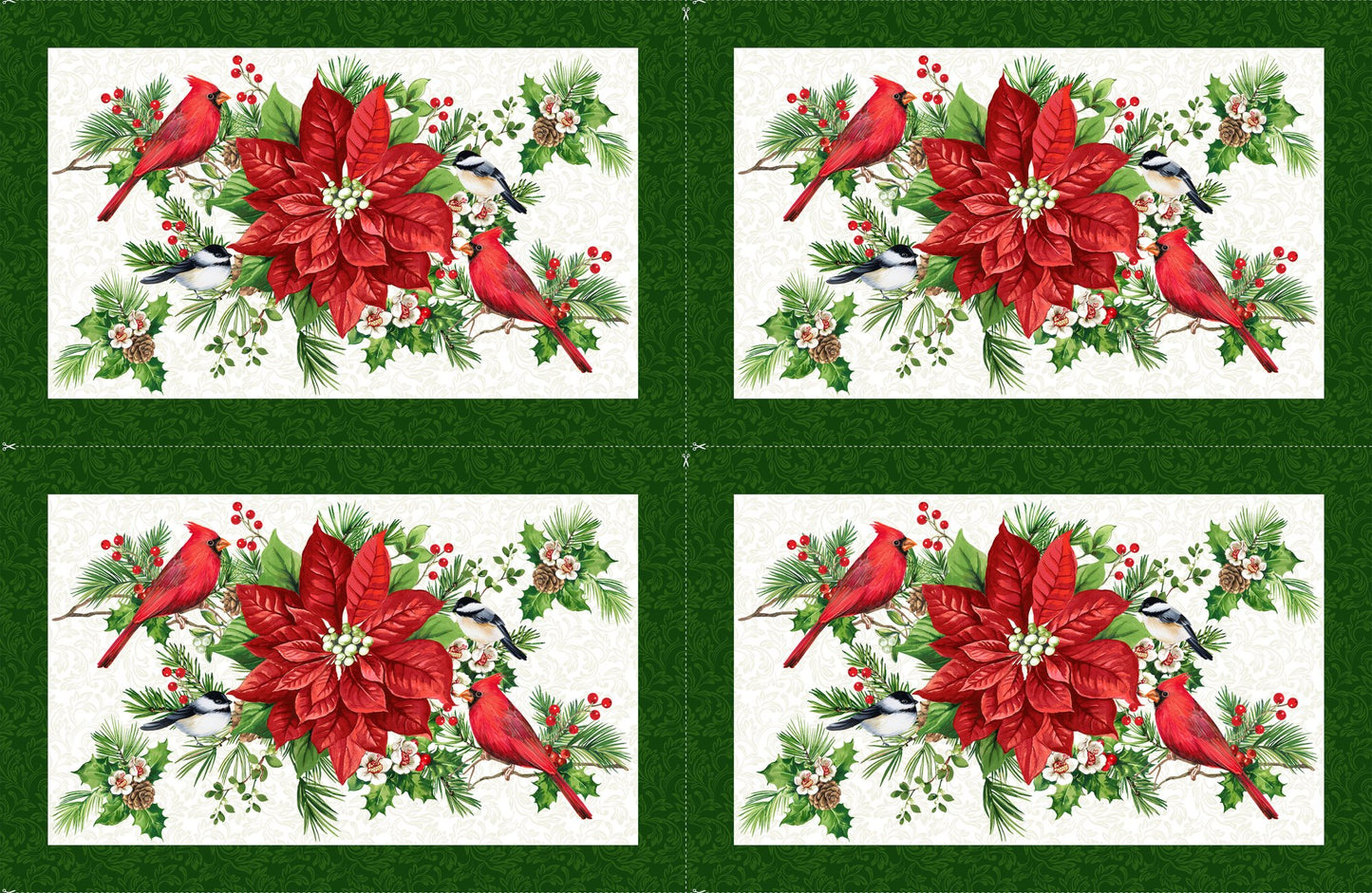 Yuletide Traditions - Placemat Panel - White Multi