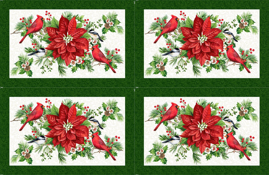 Yuletide Traditions - Placemat Panel - White Multi