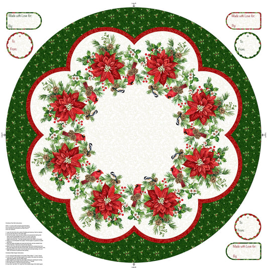 Yuletide Traditions - Tree Skirt Panel - White Multi