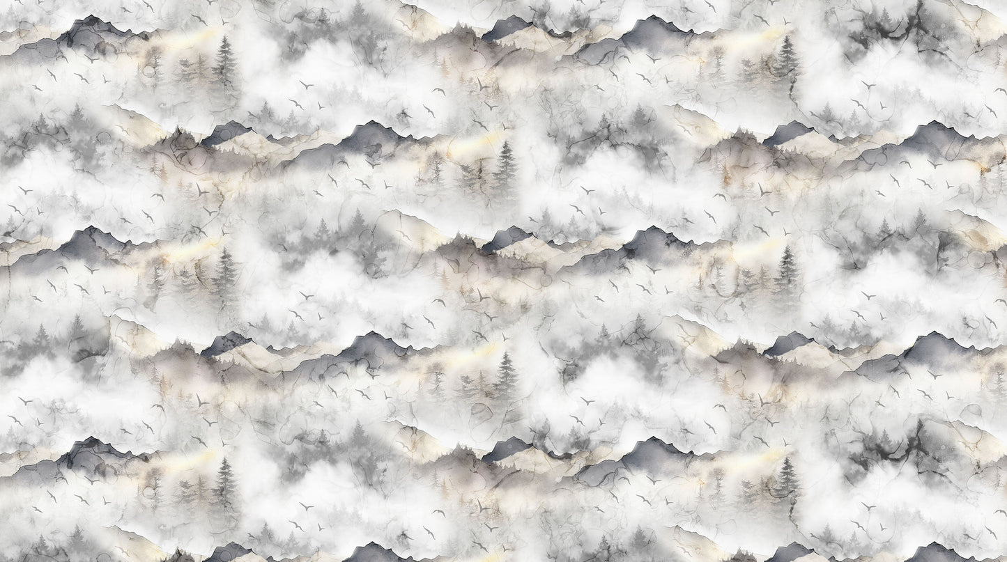 Misty Morning - Mountains - Gray
