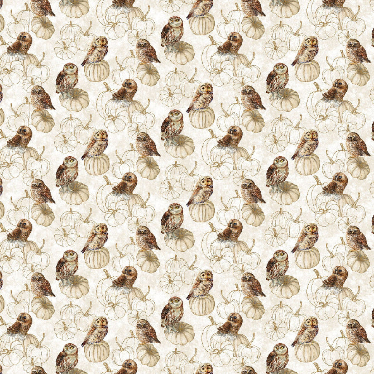 Pattern of small illustrations on a beige background