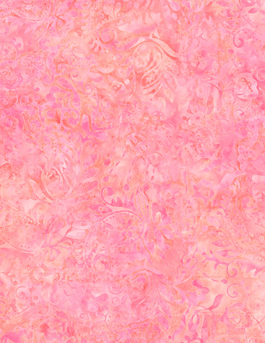 Desert Blossom Batik - Paisley & Flowers - Pink