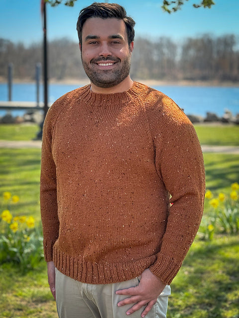 Men's Top Down Raglan Pullover Kit - Hunter Green