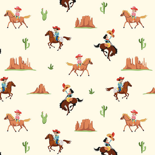 Flannel - Lil Buckeroos Giddy Up - Cream